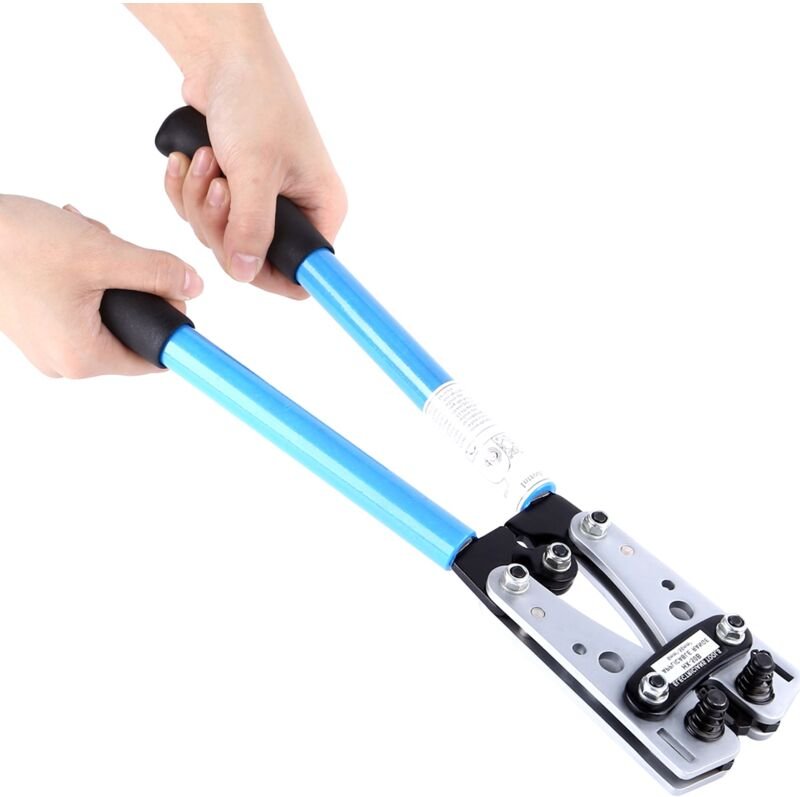 Zoternen - Kabelbaum-Crimpzange, gehärteter Karbonstahl, blaue Anti-Rutsch-Griffzange für blanke Drähte