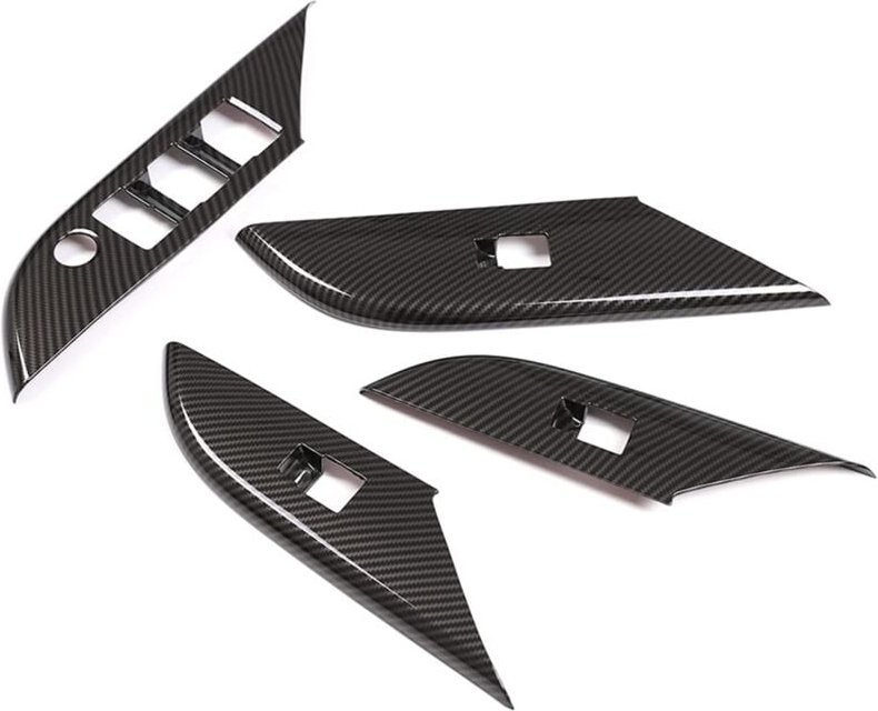 Tlily - Verkleidung für Autotür-Armlehne, Fensterschalter, für 2015, 2016, 2017, 2018, 2019, 2020, 2021 (ABS-Kohlefaser)