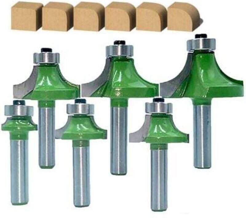 Set mit 6 8-mm-Rundschaftfräsern, Fräsern für abgerundete Ecken
