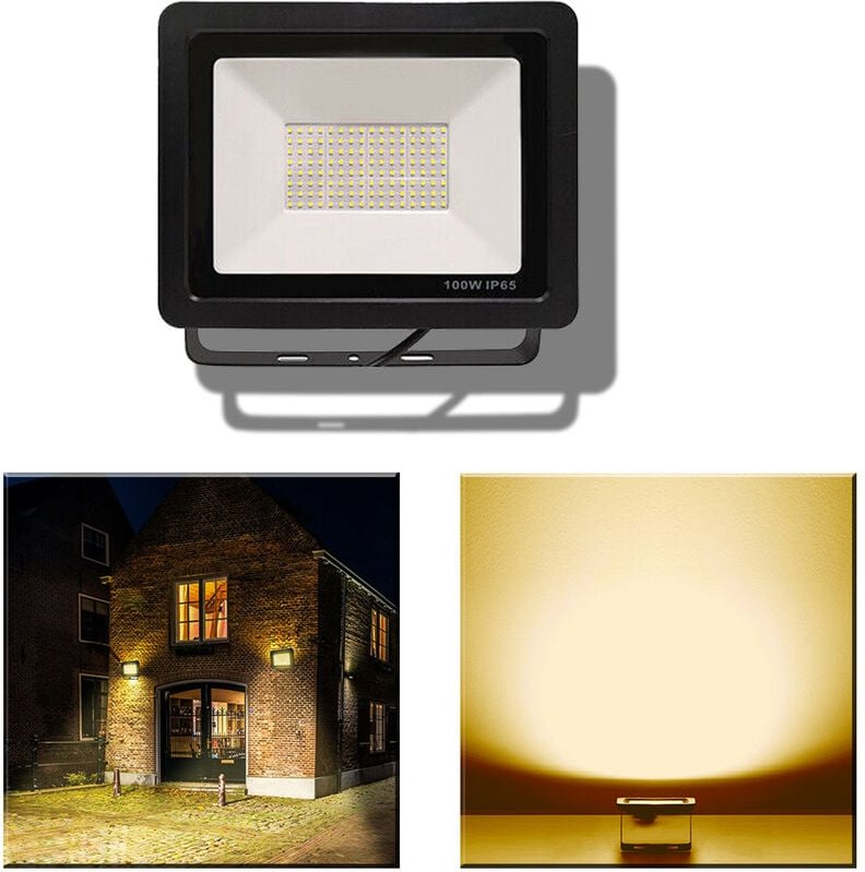UISEBRT 100W Kaltweiß LED Strahler außen - LED superhell Flutlicht Aluminium Scheinwerfer Wasserdicht IP65 für Garten, G...