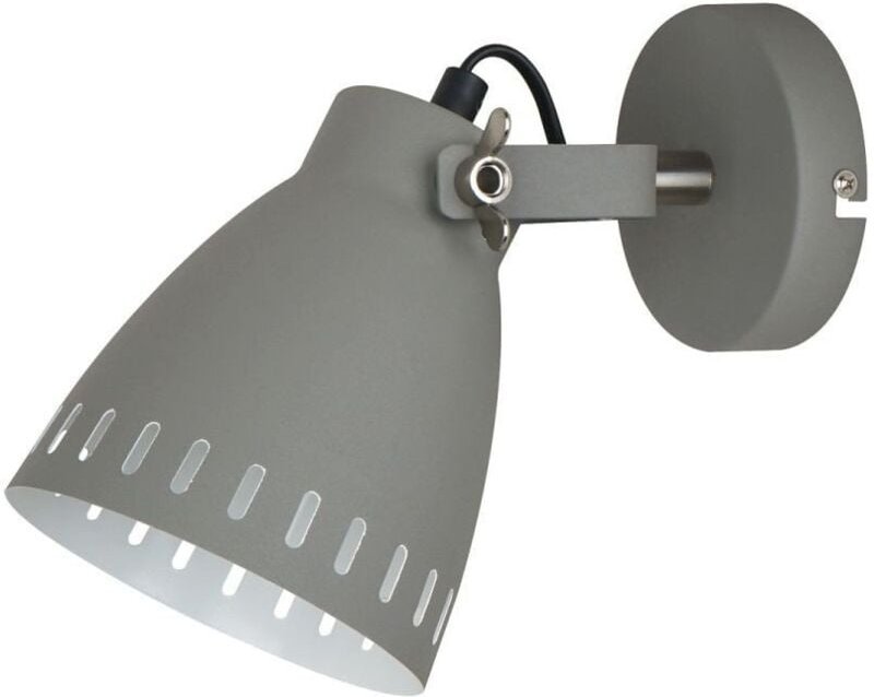 Thumbnail - Franklin - Industrie- und Retro-Wandleuchte Satin Grey 1 Light mit grauem Schirm, E27 - Italux