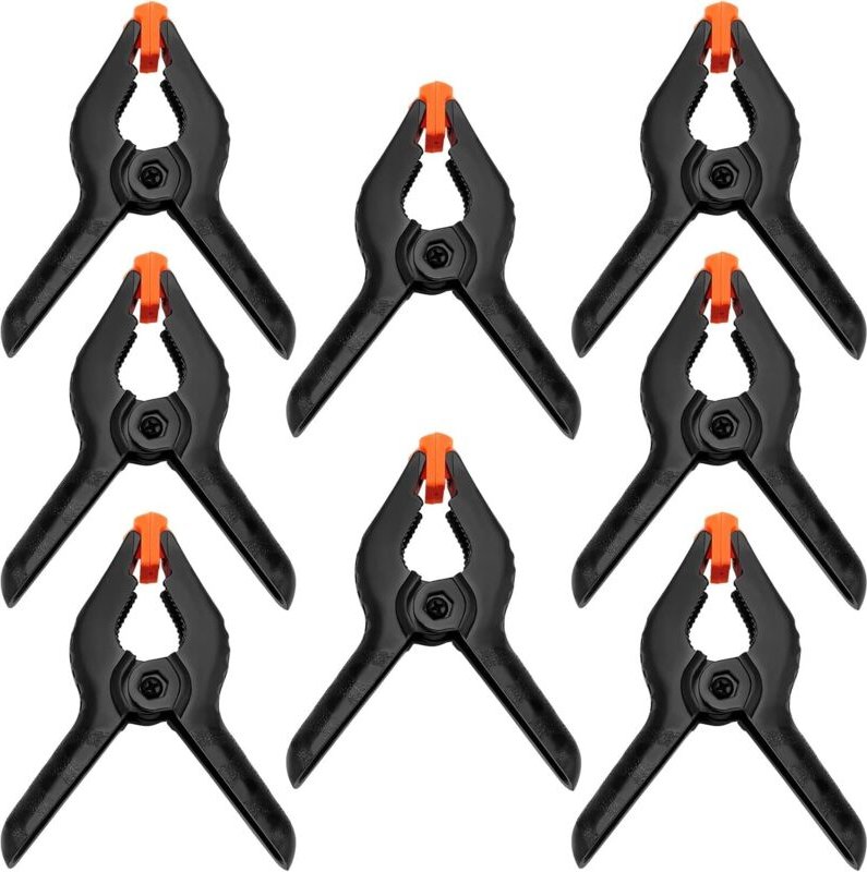 8 Stück 8 cm lange Federklemmen, schwarze Nylon-Kunststoff-Federklemmen, für DIY-Projekte und Fotostudios