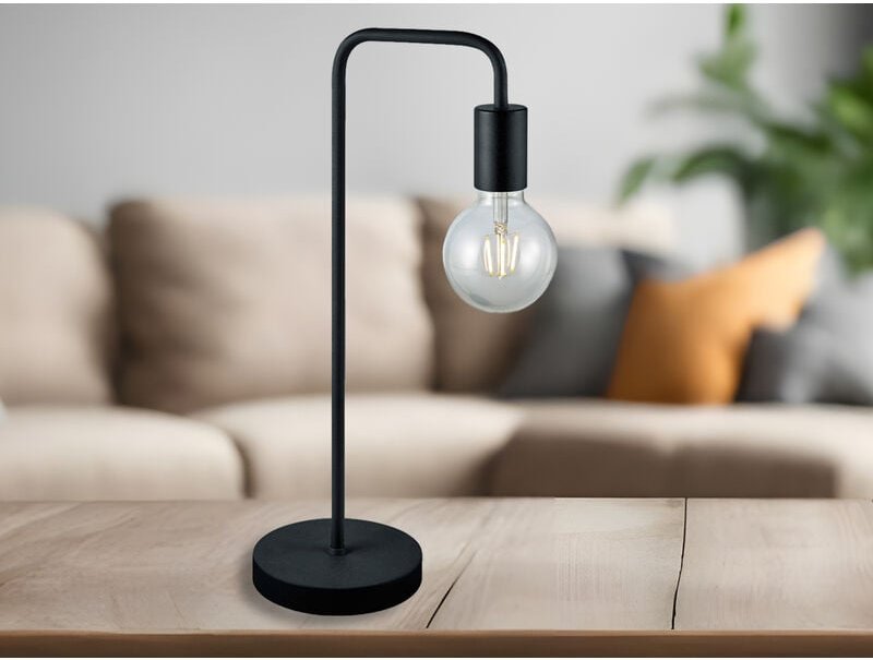 Minimalistische Retro Tischleuchte diallo Schwarz matt, Höhe 51cm
