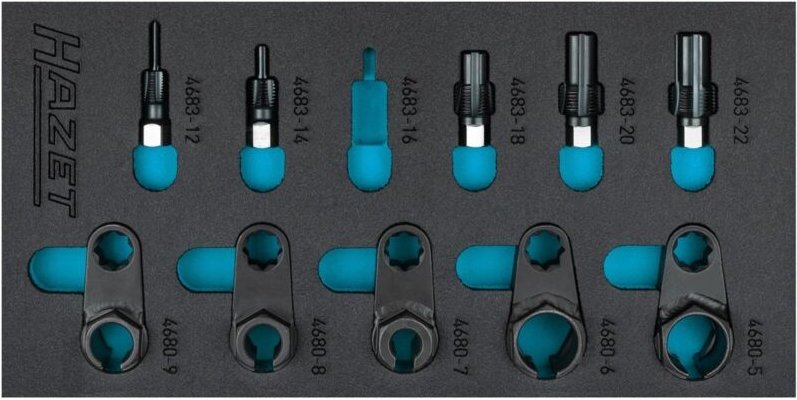 Abgassonden Werkzeug Satz 163-611/10, 342 mm x 172 mm, Anzahl Werkzeuge: 10 - Hazet