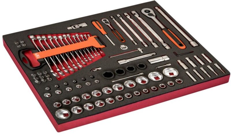 Bahco Fit&Go 3/3 Werkzeugeinlage mit Steckschlüssel-Satz - 93-tlg.