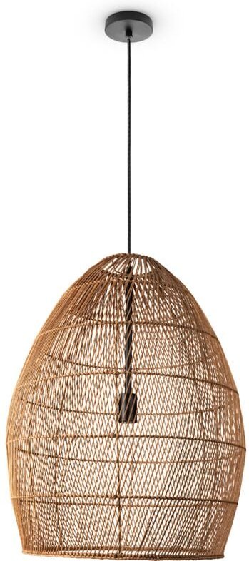 Pendelleuchte Wohnzimmer Boho Korbleuchten Pendellampe Rattan Hängeleuchte Natur (Ø52 cm), Pendelleuchte - Typ 2 - Paco ...