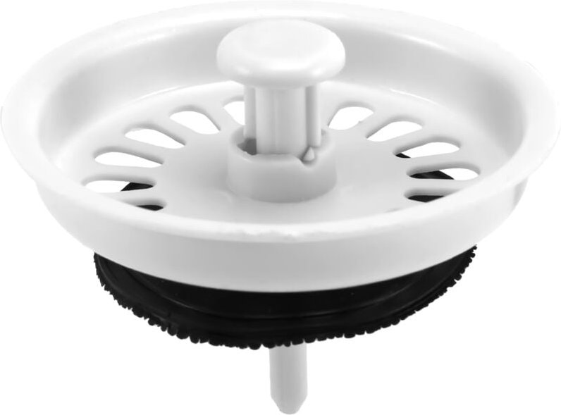 Tlily - Lebensmittel-Abfall-Stopfen-Verriegelung, Spülbecken-Abflusssieb, 7,9 cm Durchmesser, weiß, schwarzer Kunststoff