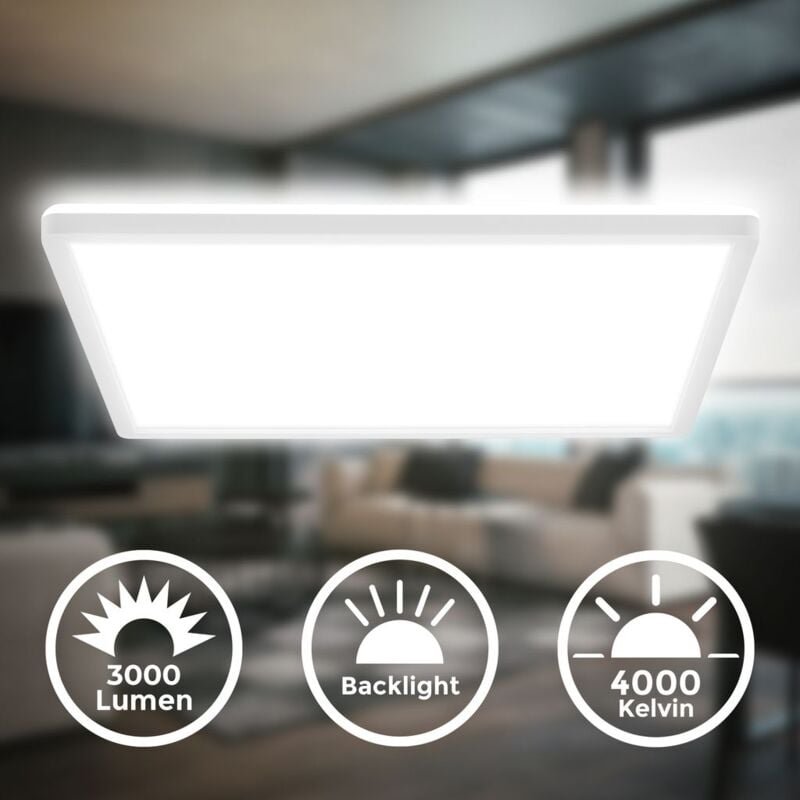 Thumbnail - B.k.licht - led Panel 42x42 cm - 22W, 3000lm, flach, backlight, neutralweiß, weiß