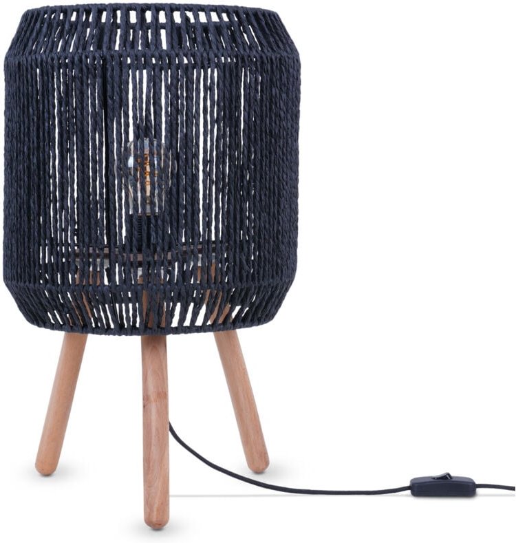 Tischlampe Schreibtischlampe Nachttisch Lampe Leselampe Lampenschirm Boho E27 Schwarz, Typ 5 - Paco Home