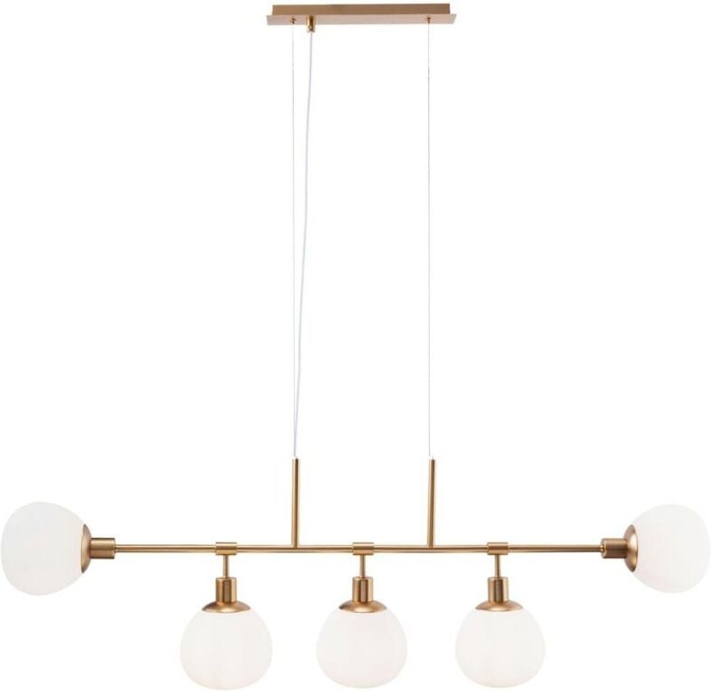 Erich Decken-Pendelleuchte Nickel, 5-flammig, E14