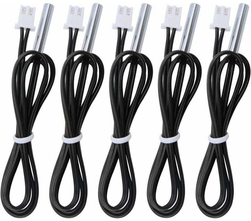 5-teiliges 10k B3950 Temperaturfühler-Set, Temperatursensor -25 bis 125 °C, 0,5 m (1,64 Fuß) empfindlicher NTC-Temperatu...
