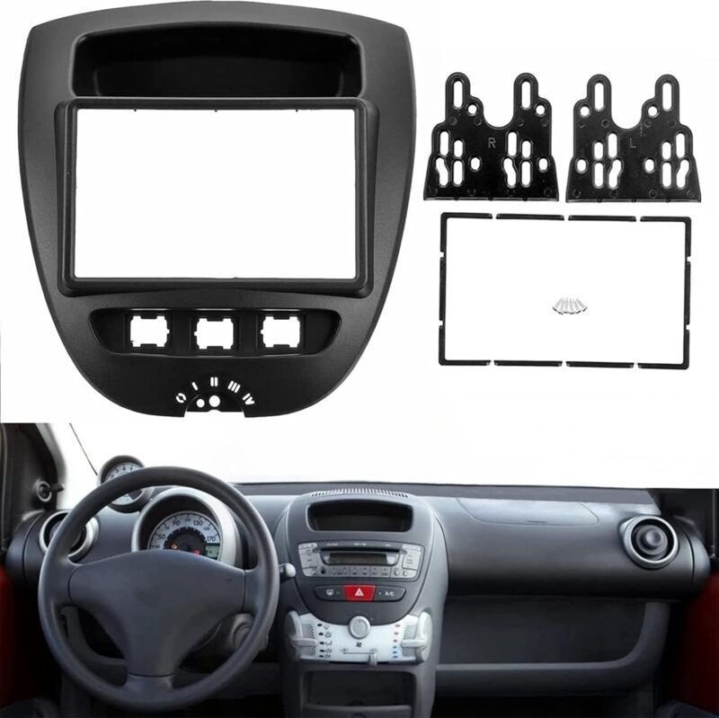 Doppel-DIN-Autoradioadapter kompatibel mit Toyota Aygo, Citroën C1, Peugeot 107 (ab 2005)