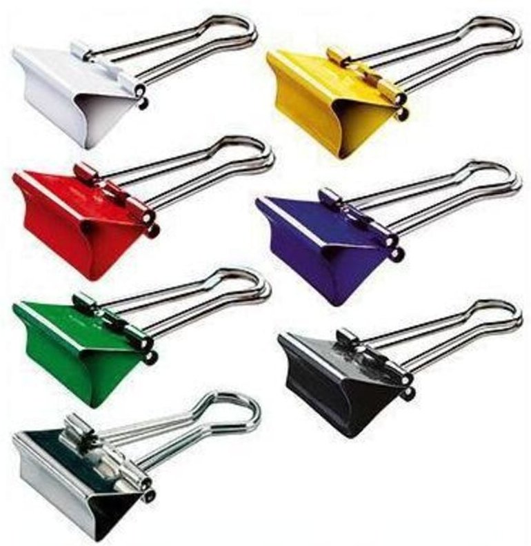 Maul - Foldbackklemmer y® 19mm 7mm Stahl farbig sortiert 12 St./Pack.