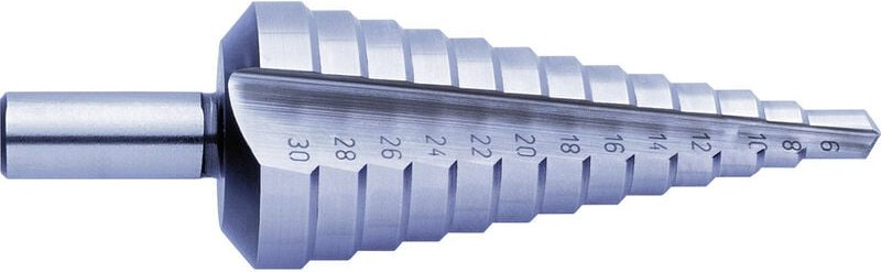 1605329 sb-verpackung hss Stufenbohrer 6 - 30 mm Gesamtlänge 98 mm 3-Flächenschaft 1 St. - Exact