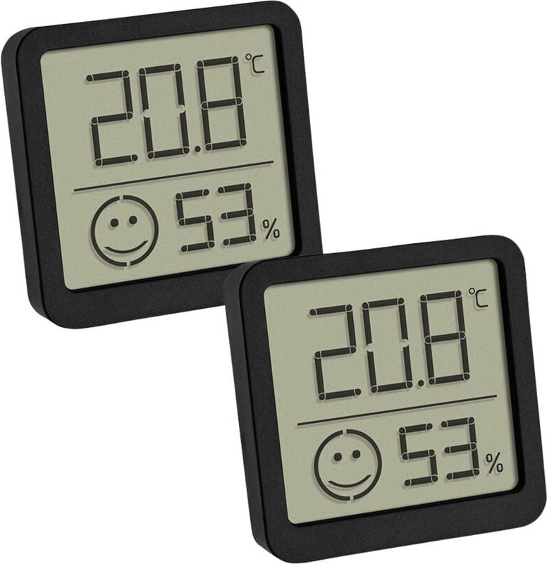 TFA Dostmann 2-pack Thermo-/Hygrometer Schwarz 30.5053.01.02