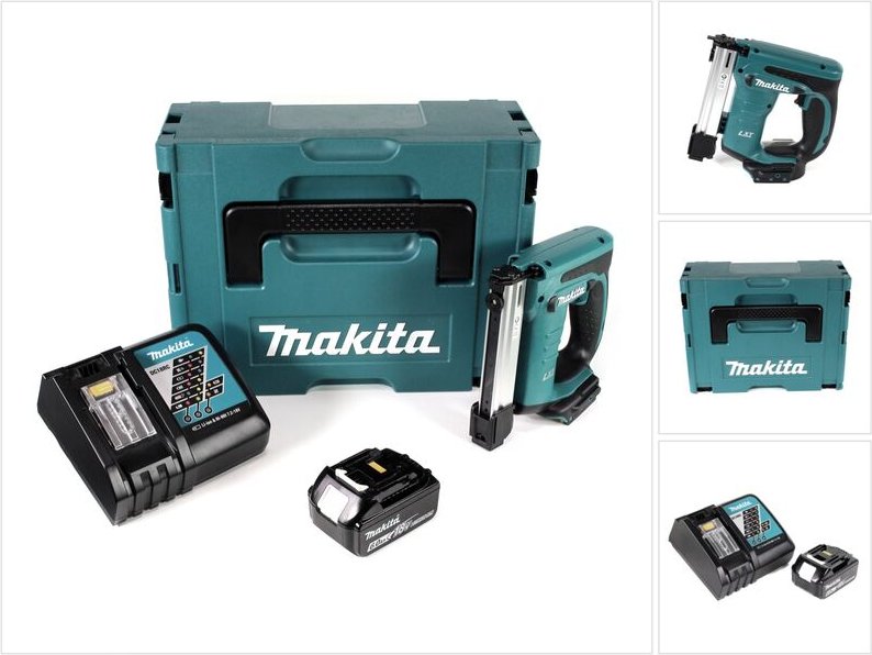 Dst 221 RG1J 18 v Li-ion Akku Tacker im Makpac + 1x bl 1860 b 6,0 Ah Li-Ion Akku + dc 18 rc Ladegerät - Makita