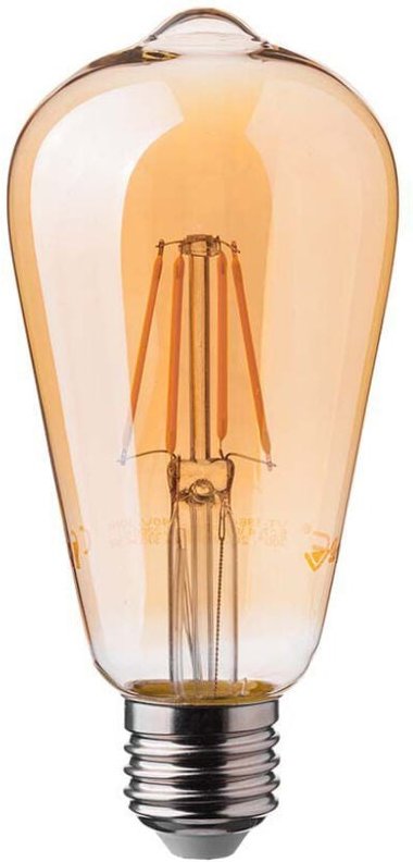 V-tac - E27 6W ST64 LED-Glühbirne, Filament, Bernstein, Warmweiß
