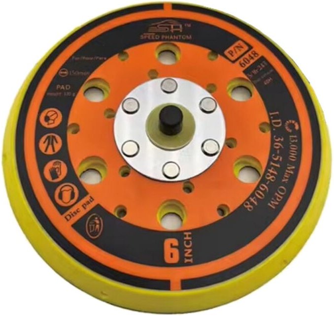 150mm Klett Schleifteller / Stützteller / Haftteller kompatibel mit Mirka 916GV48 Backup Pad, 5/16 x 24 Gewinde, hart, 4...