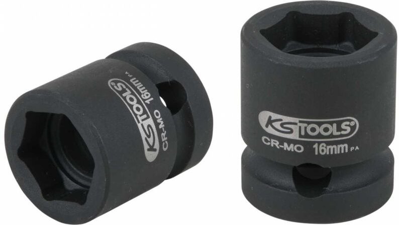 1/2' Sechskant-Kraft-Stecknuss, extra kurz, 16,0 mm