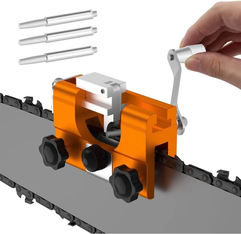 Kettensägen-Kettenschärfgerät, tragbares Handkurbel-Kettensägen-Kettenschärfgerät, Kettensägen-Kettenschärfgerät für all...