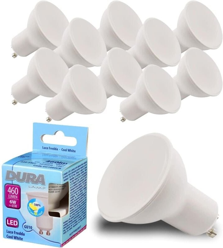 10 Stuck - Led Scheinwerfer Gu10 6400k 6w Duralamp