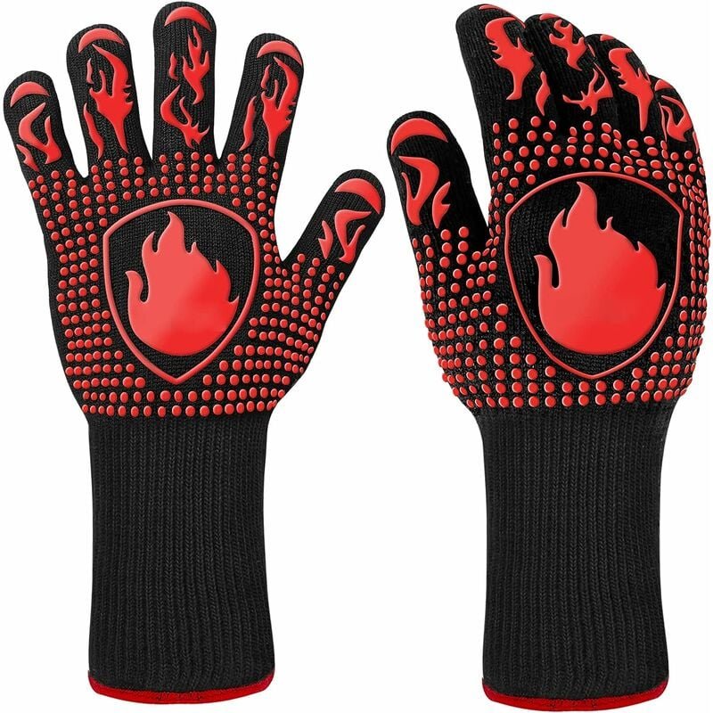 Thumbnail - Mumu - Grillhandschuh, hitzebeständige Handschuhe bis 800 °c, universelle Küchenhandschuhe, hitzebeständige und rutschfe...