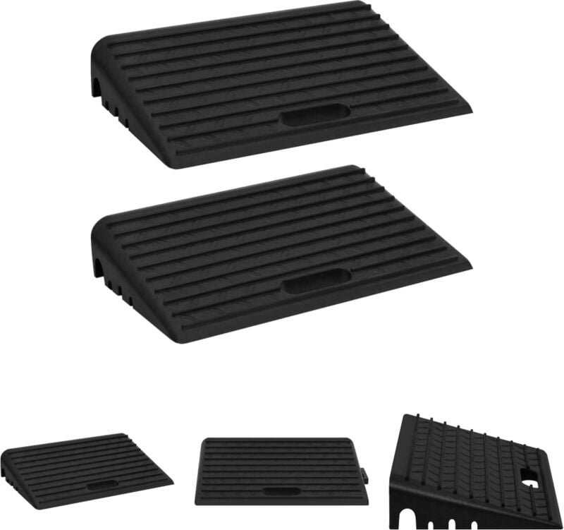 The Living Store Bordsteinrampen 2 Stk. 50x30x11 cm Gummi - Verkehrsschilder