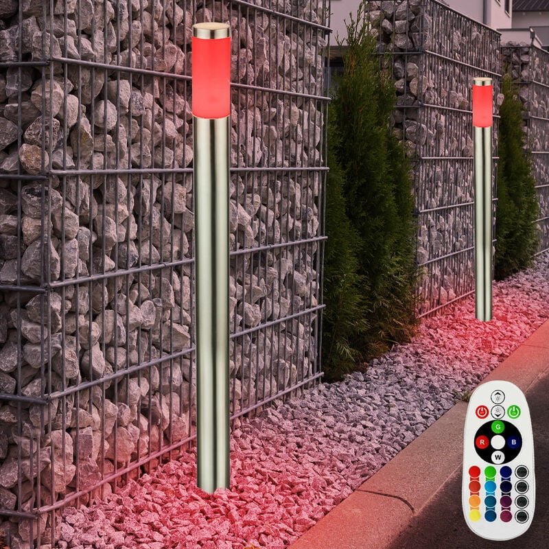 Etc-shop - 2er Set Steh Leuchten Außen Beleuchtungen Fernbedienung im Set inklusive rgb led Leuchtmittel