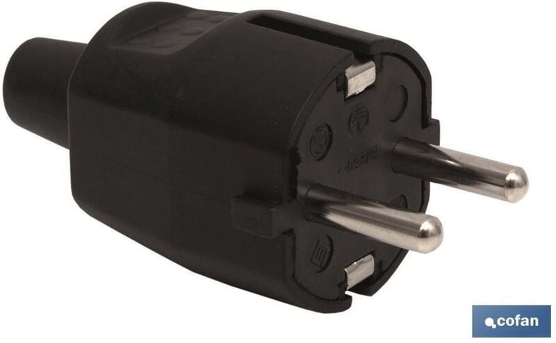 Schwarzer bipolarer Gummistecker (16a-250v)