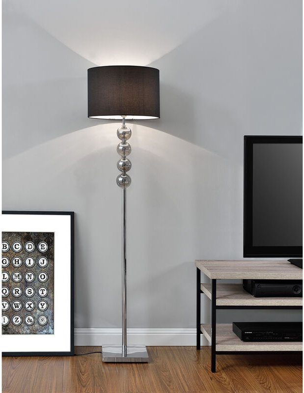 Stehleuchte Spheridern 1x E27 ø 37,5 x 155 cm Chrom/Schwarz Lux.pro