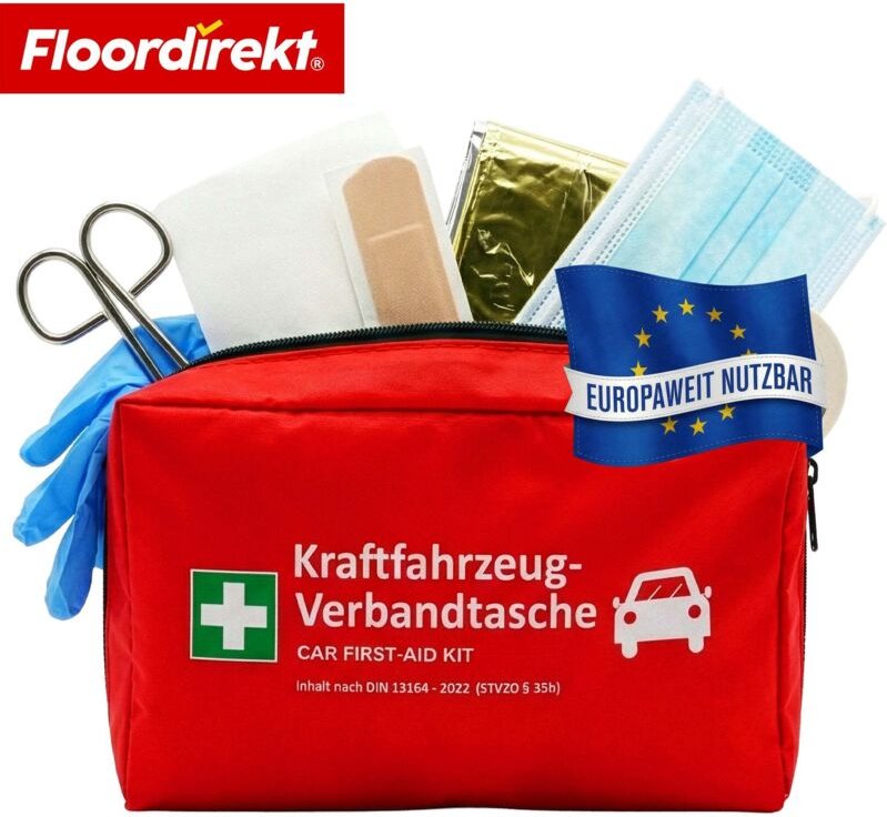 KFZ Verbandtasche DIN 13164:2022 Erste Hilfe Set PKW Auto Verbandskasten für gesetzlich vorgeschriebene Fahrzeugausstatt...