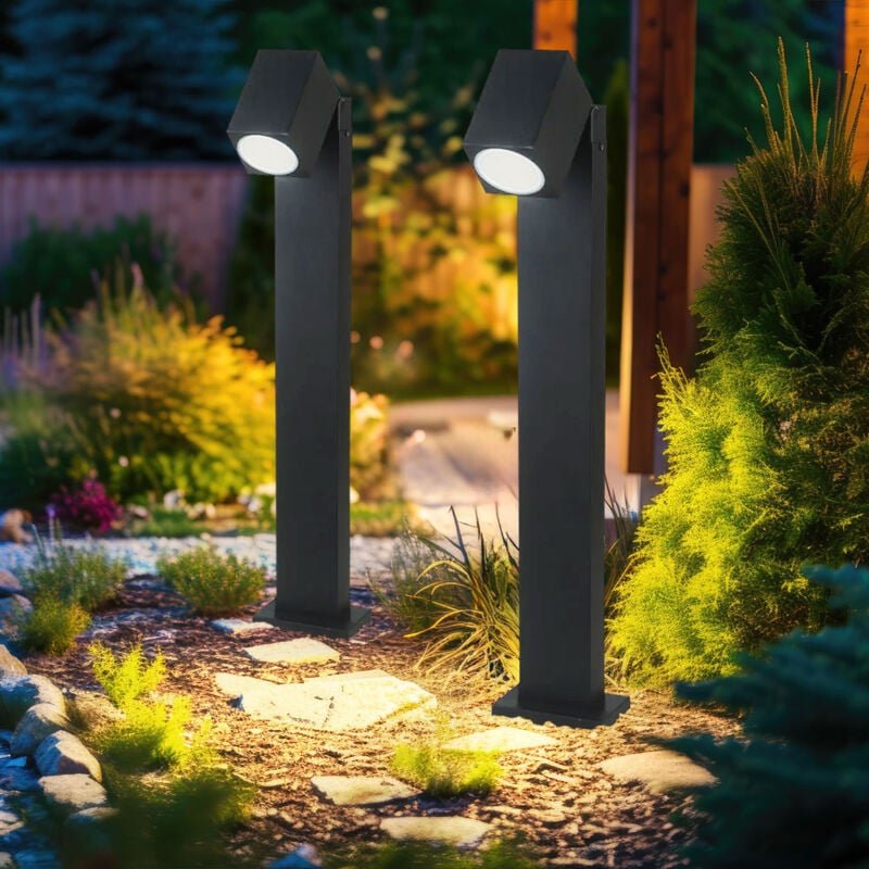 Etc-shop - 2x led Außen Garten Steh Stand Lampe Leuchte Veranda Hof Weg Beleuchtung Spot beweglich Strahler