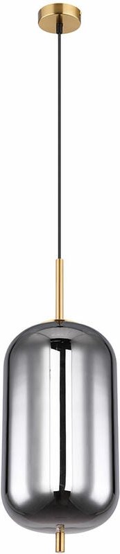 Hängelampe Pendellampe Hängeleuchte Esstischlampe messingfarben Rauchglas, Metall, 1x E27 Fassung, DxH 22x120cm