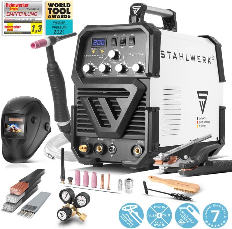 STAHLWERK Kombi Schweißgerät AC/DC WIG 200 ST IGBT Vollausstattung 200 Ampere