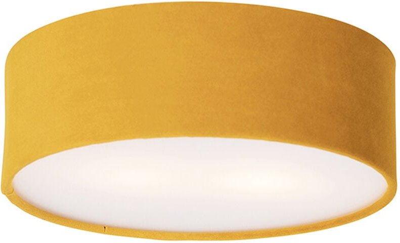 Deckenleuchte ocker 30 cm mit goldener Innenseite - Drum