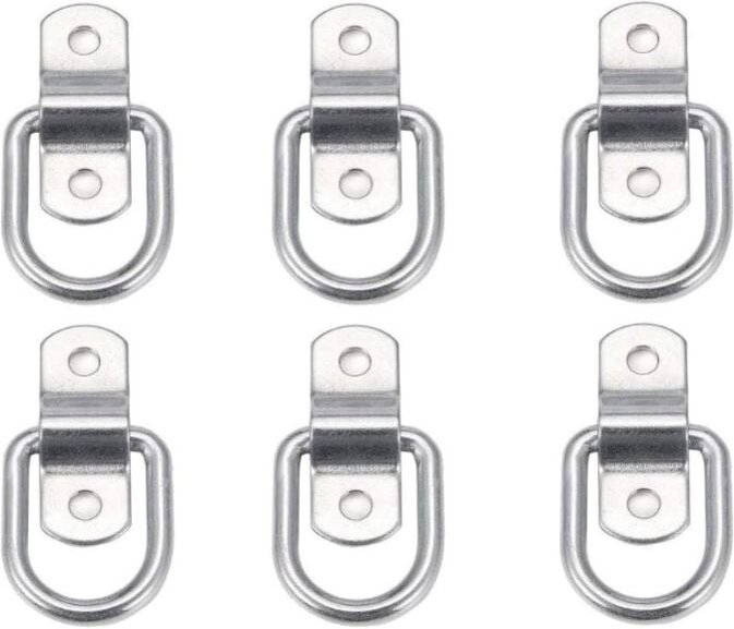 Lot de 6 anneaux d'arrimage robustes pour montage, fixation, sangles, taquets, crochets, ancrages de remorque d Anneau D...