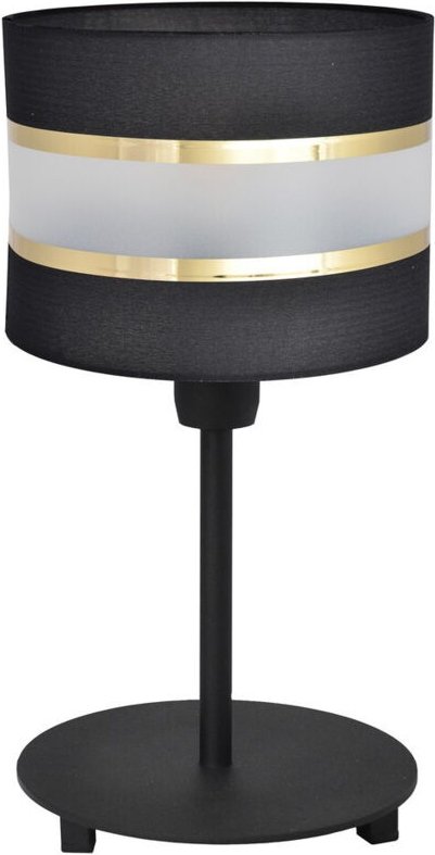 Helen Tischlampe mit rundem Schirm Schwarz, Gold 20cm - Helam
