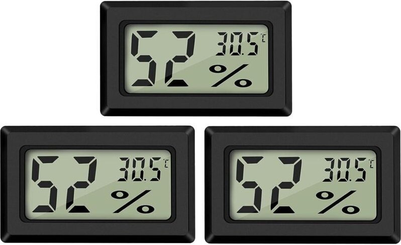 Mini-Digital-LCD-Thermometer, Hygrometer, Temperatur, Luftfeuchtigkeit -50–70 °C, 10–99 % relative Luftfeuchtigkeit, tra...