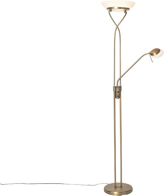 Stehlampe Bronze inkl. led und Dimmer mit Leselampe - Empoli