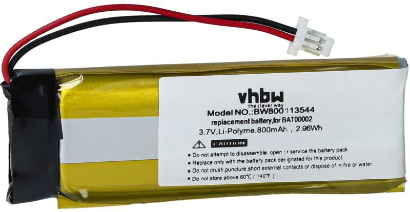 vhbw Akku kompatibel mit Schuberth C3 Wireless Headset Kopfhörer (800mAh, 3,7V, Li-Polymer)