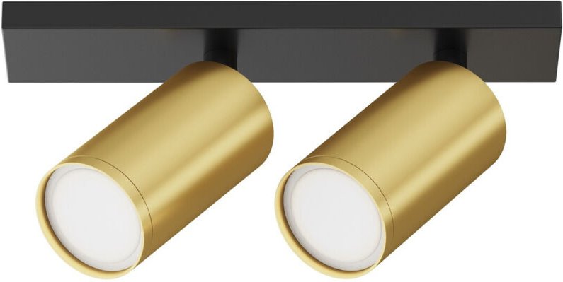 Maytoni Focus S Twin Deckenstrahler Schwarz 2xGU10 Messingschirm