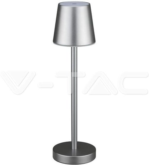 Thumbnail - V-TAC LED-Tischleuchte, 3 W, wiederaufladbar, batteriebetrieben, graue Farbe, USB C Touch, dimmbar, 3000 K, Restaurant-T...