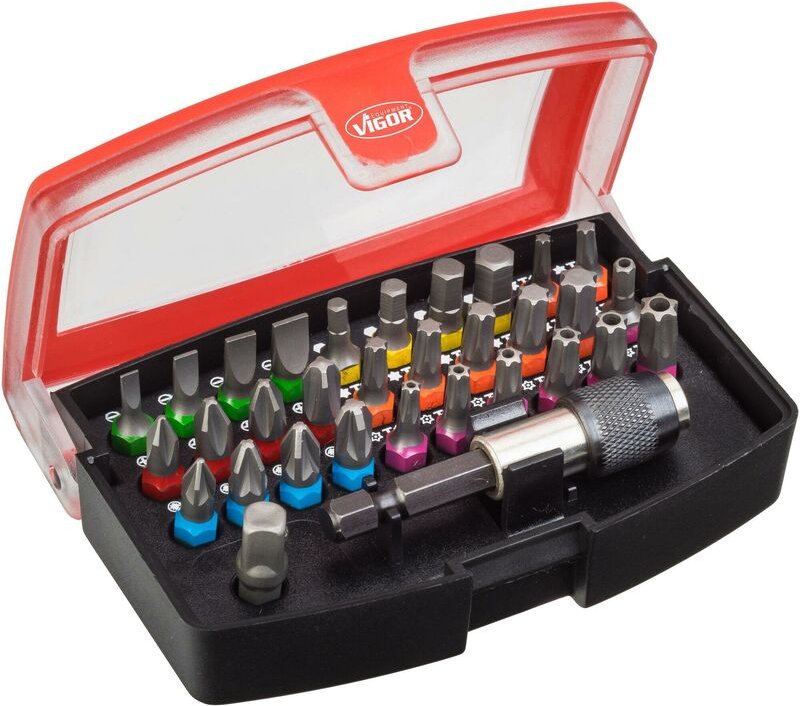 Bit Box ∙ V5019 ∙ 1/4 Zoll (6,3 mm) Sechskant massiv ∙ Schlitz Profil, Innen Sechskant Profil, Kreuzschlitz Profil ph, P...