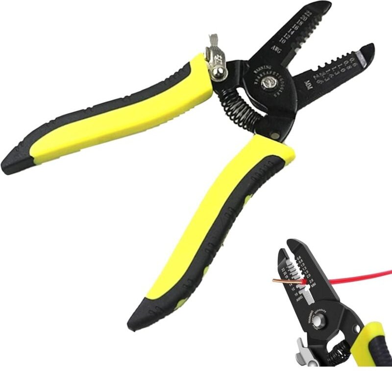 Lntyq - Multifunktionale Abisolierzange, 2-in-1-Schneidzange, automatische Abisolierzange, zum Abisolieren von Kupferdrä...