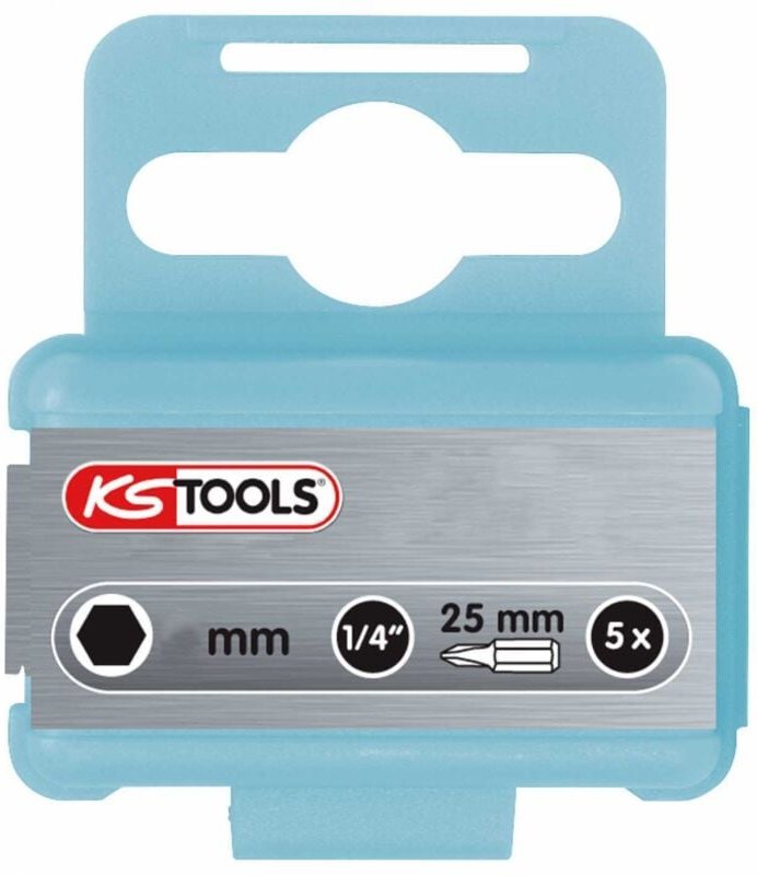 Ks Tools 1/4' edelstahl Bit Innensechskant, 25mm, 6mm, 5er Pack 5 Stk