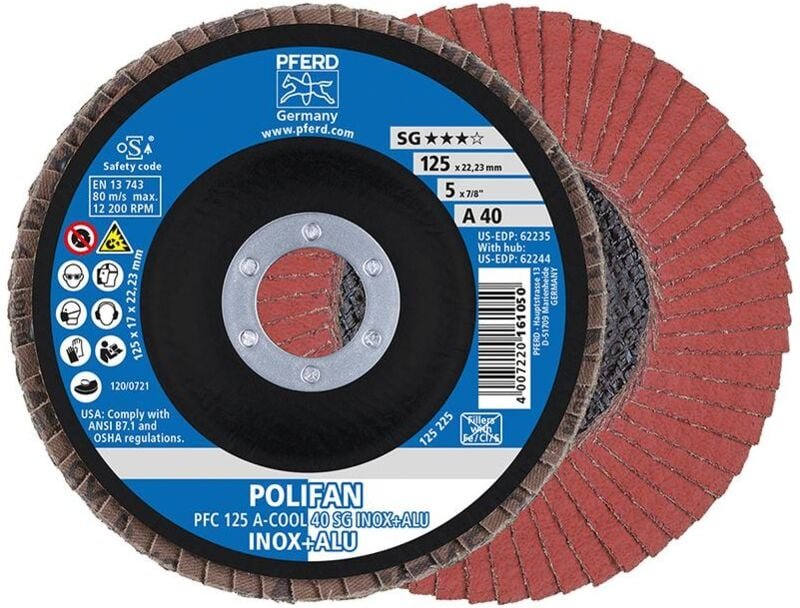 Fächerschleifscheibe a-cool sg gewölbt 125mm K80 Pferd