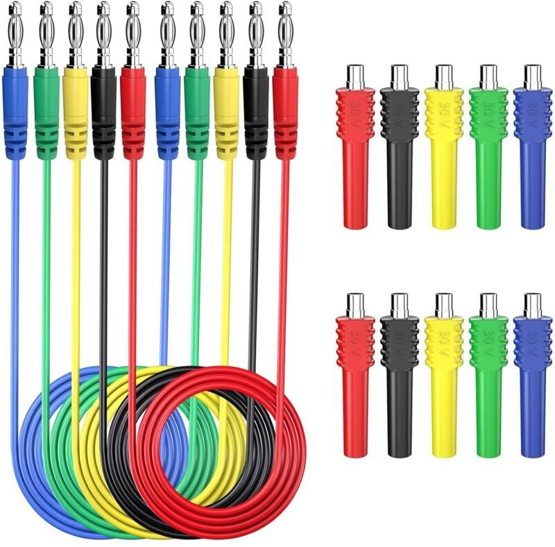 Dolaso - Magnetisches Messleitungsset, 4-mm-Bananen-auf-Bananenstecker-Messleitungen mit Magnetanschlüssen, flexibler Ju...