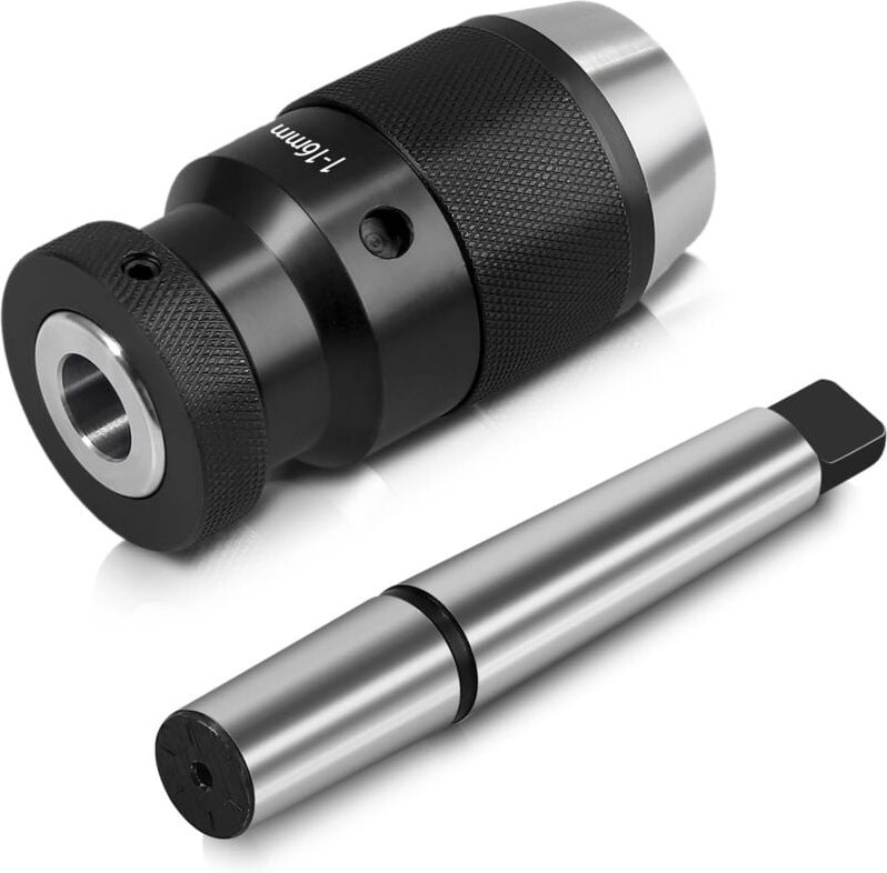 Thumbnail - Superpräzises, selbstspannendes 1–16 mm Schnellspann-Drehbohrfutter MT2 – B18-Aufnahme für MK2-Drehmaschine