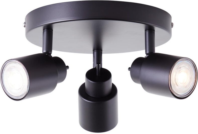 Brilliant Andres LED Spotrondell 3flg schwarz matt, Metall, 3x QPAR51, GU10, 10 W, LED-Reflektorlampen inklusive (Lichts...