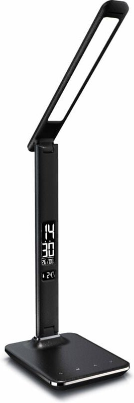 Dimmbare led Schreibtischlampe in Lederoptik Temperatur-, Alarm- & Kalenderfunktion - Brandson